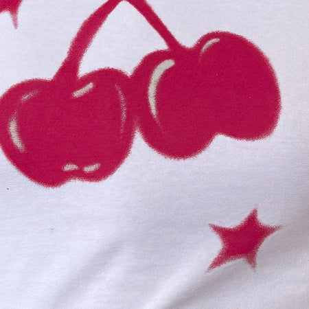 Sutin Baby Tee in White Cherry Print