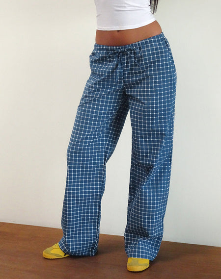 Sasari Oversize Trouser in Check Navy