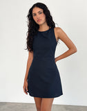 Image of Sveta Sleeveless Mini Dress in Linen Tapshoe Black