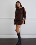 Image of Sybe Long Sleeve Mini Dress in Bitter Chocolate