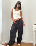 Image of Syra Pleated Trousers in Pinstripe Black