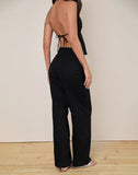 Image of Cursa Trouser in Linen Black with Belt