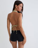 Image of Syrma Backless Halter Top in Linen Sage Green
