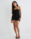 Image of Setsuko Bandeau Longline Top in Black
