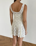 image of Tabah Mini Dress in Rose Lace Ivory