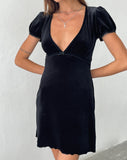 Image of Tabitha Mini Dress in Black Velvet