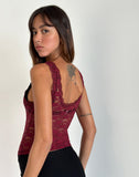 image of Tahoa Top in Orchid Lace Burgundy