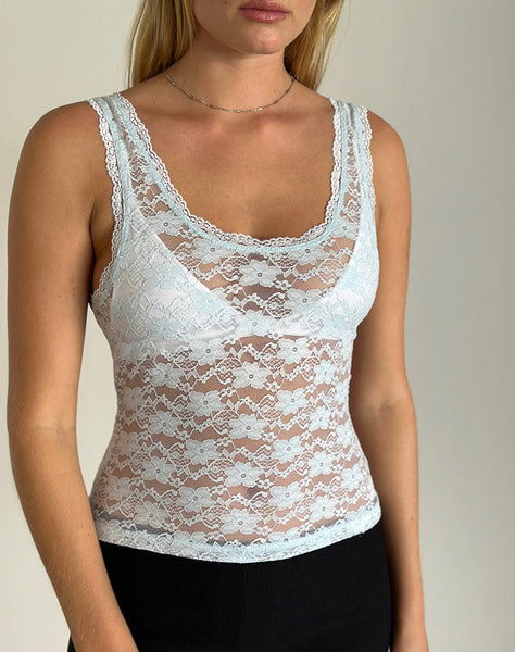 Image of Tahoa Top in Orchid Lace Light Blue