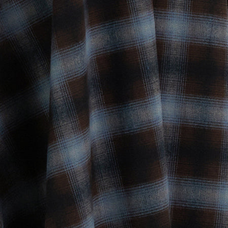 Taka Midi Skirt in Blue and Brown Check