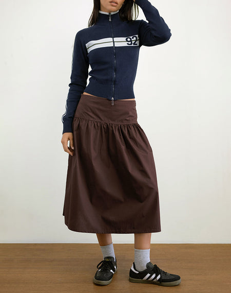 Kiranila Midi Skirt in Baby Cord Ink Blue