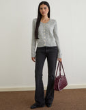 Image of Talira Cardigan in Knit Dark Grey Marl