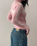 Image of Talisa Sporty Zip Through Jacket in Knit Pink