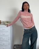 Image of Talisa Sporty Zip Through Jacket in Knit Pink