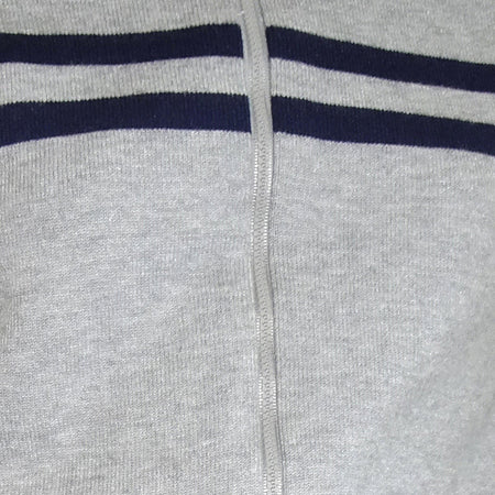 Talisa Sporty Zip Through Jacket In Light Grey with Navy Stripes