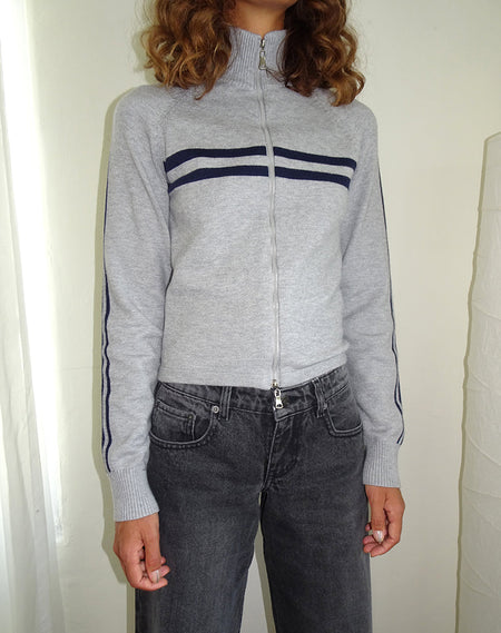 Binta Zip Through Jacket in Grey Marl