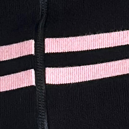 Talisa Zip Through Jacket in Black with Pink Stripe