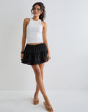 Image of Talvi Tiered Frill Mini Skirt in Black