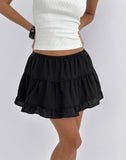 Image of Talvi Tiered Frill Mini Skirt in Black