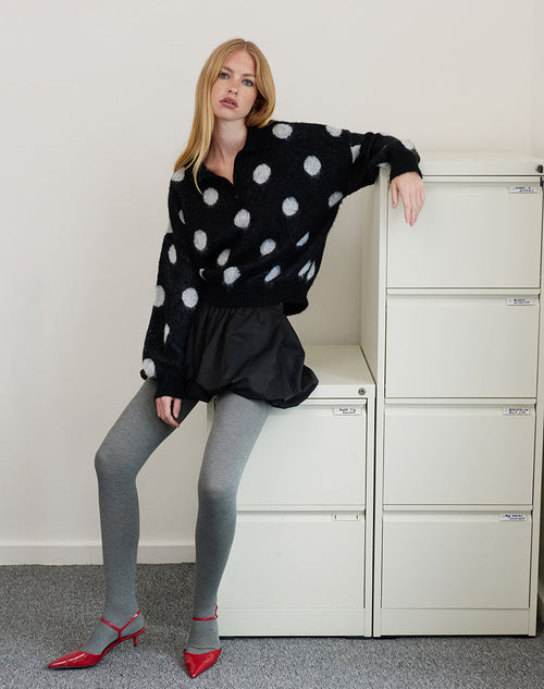 Image of Tamika Oversized Jumper in Polka Black