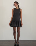 Image of Tamilo Bubble Hem Mini Dress in Black