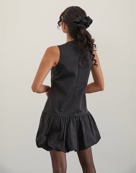 Image of Tamilo Bubble Hem Mini Dress in Black