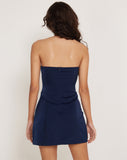 Image of Tannesa Bandeau Mini Dress in Satin Midnight Navy Blue