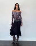 Image of Tanisha Midi Skirt in Rib Knit Black