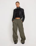 image of Tansy Wide Leg Cargo Trouser in Stone Green