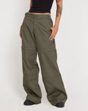 image of Tansy Wide Leg Cargo Trouser in Stone Green