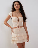 Image of Camigo Mini Skirt in Broderie Blush