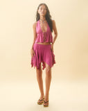 Image of Daco Waterfall Mini Skirt in Rose Crinkle