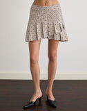 Image of Tarja Mini Skirt in Beige with Polka Pinstripe
