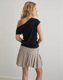 Image of Tarja Mini Skirt in Beige with Polka Pinstripe