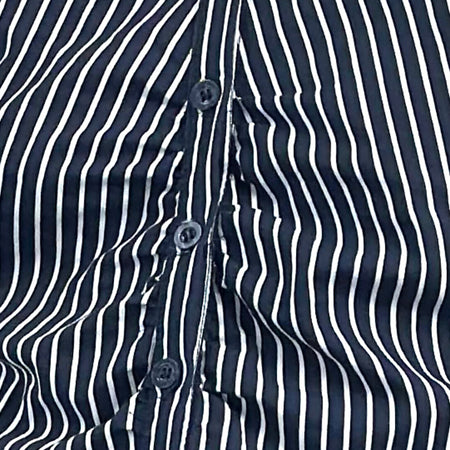 Tarsi Fitted Shirt in Mono Stripe Navy