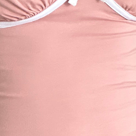 Tasina Top in Pink Lady with White Binding