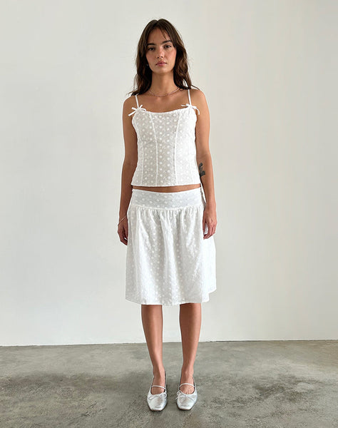 Image of Tasma Corset Top in Woven Broderie White