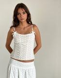 Image of Tasma Corset Top in Woven Broderie White