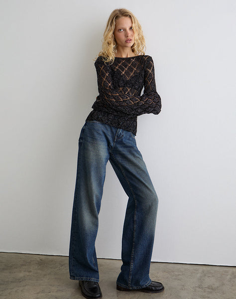 Image of Tate Jumper in Metallic Black