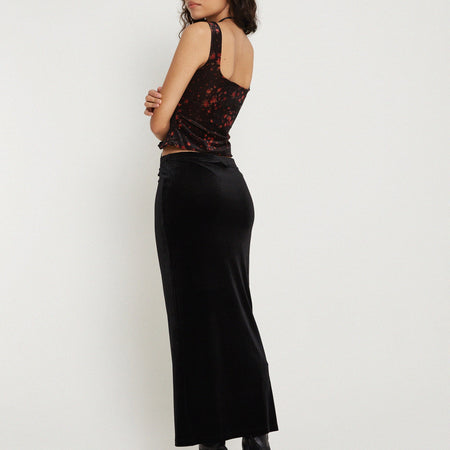 Taula Cropped Corset Top in Rose Cluster Velvet