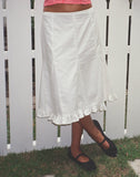 Image of Tausi Pleated Midi Skirt in Off White Linen