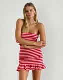 image of Tav Midi Jersey Dress in Stripe Pink and Red