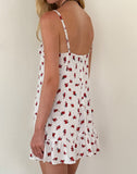 Image of Tavi Mini Dress in White Rose Polka