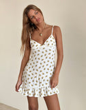 Image of Tavita Mini Dress in Funshine Floral Off White