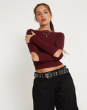 Image of Tayon Long Sleeve Crop Top in Marron