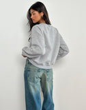 Image of Tedasa Crew Sweatshirt in Grey Marl with M Emblem