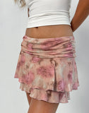 Image of Teo Mini Skirt in Smoky Floral Peach