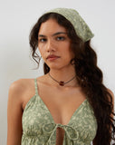 Image of Tezza Tie Front Cami Top in Ditsy Floral Green