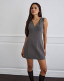 Image of Thaif Mini Dress in Tailoring Charcoal