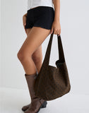 Image of Sota Twill Bag in Brown with Black Polka Print