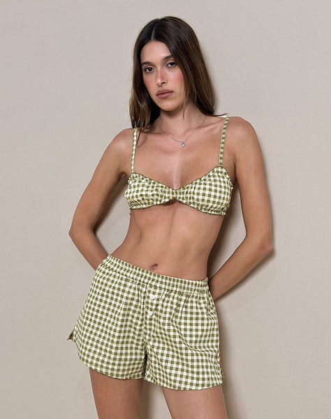 Image of Tiga Bralette in Olive Gingham